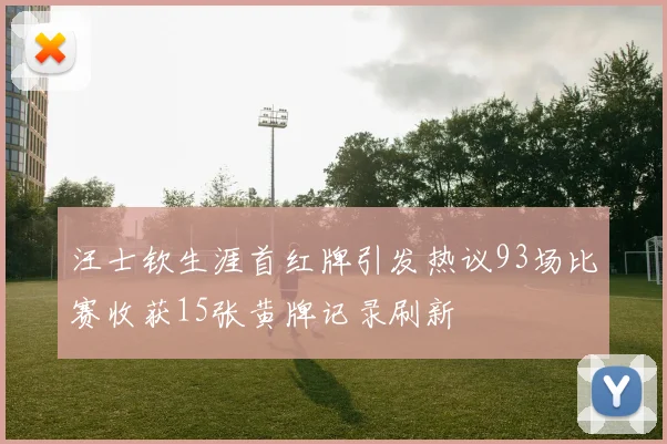 汪士钦生涯首红牌引发热议93场比赛收获15张黄牌记录刷新